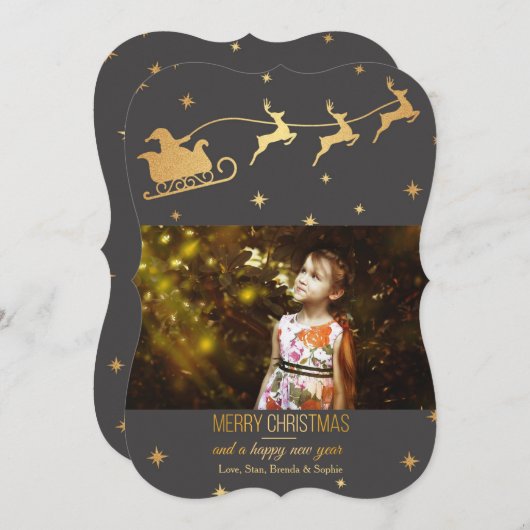 Kerstman is op weg Vakantiefotokaart Feestdagenkaart (Voorkant / Achterkant)