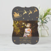 Kerstman is op weg Vakantiefotokaart Feestdagenkaart (Staand voorkant)