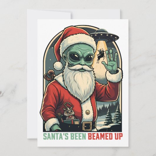Kerstman is weg gebeeld feestdagenkaart (Voorkant)