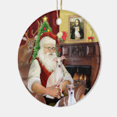 Kerstman - Italiaanse Windhond (TWEE) Keramisch Ornament (Links)