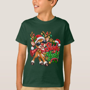 Kerstman Ja Rendier T-shirt