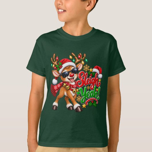 Kerstman Ja Rendier T-shirt (Voorkant)