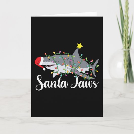 Kerstman Jaws Kerstmis Kaart (Voorkant)