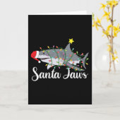 Kerstman Jaws Kerstmis Kaart (Gele Bloem)