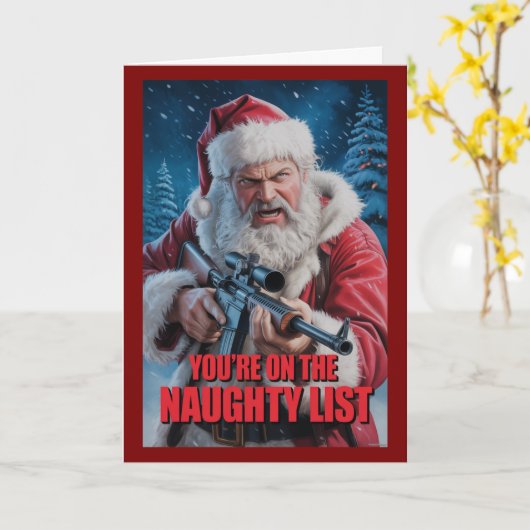 Kerstman, je staat op de stoute lijst 2A Kaart (Gele Bloem)