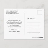 Kerstman Jezus in Manger Floral Ornament Briefkaart (Achterkant)