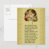 Kerstman Jezus in Manger Floral Pointsettia Briefkaart (Voorkant / Achterkant)