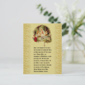 Kerstman Jezus in Manger Floral Pointsettia Briefkaart (Staand voorkant)