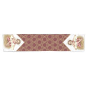 Kerstman Jezus in Manger Merry Kerstmis Korte Tafelloper (Horizontaal)