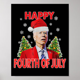 Kerstman Joe Biden Gelukkig 4 juli Grappig Prettig Poster