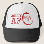 kerstman Jolly AF Funny Kerstmis Trucker Pet (Voorkant)