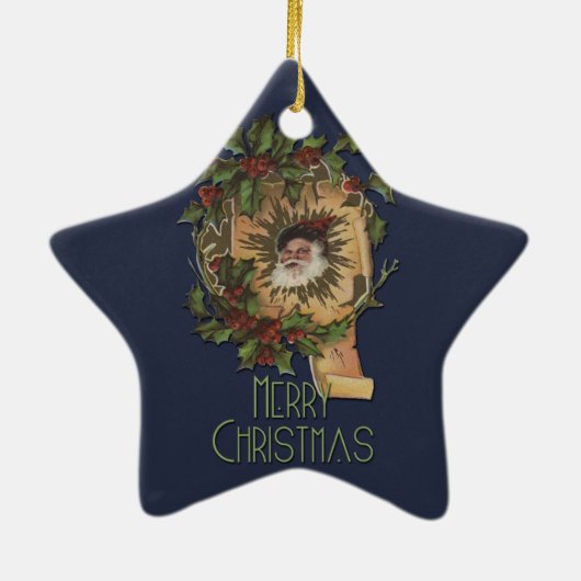  kerstman Jolly Keramisch Ornament (Achterkant)