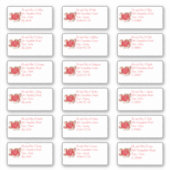 Kerstman Joy Bauble Individuele naam en adres Sticker (Voorkant)