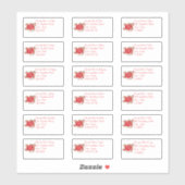 Kerstman Joy Bauble Individuele naam en adres Sticker (Vel)