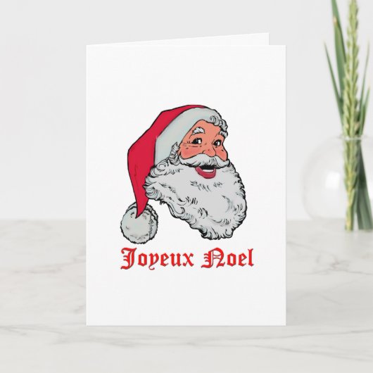 Kerstman Joyeux Noel Feestdagen Kaart (Voorkant)