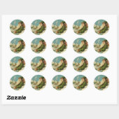 Kerstman - Joyeux Noel Ronde Sticker (Vel)