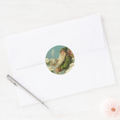Kerstman - Joyeux Noel Ronde Sticker (Envelop)