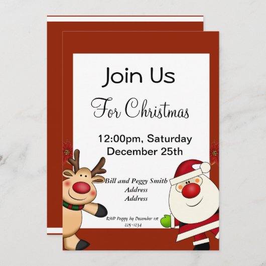 kerstman kaart (Voorkant / Achterkant)