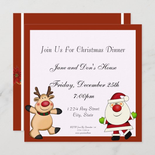 kerstman kaart (Voorkant / Achterkant)