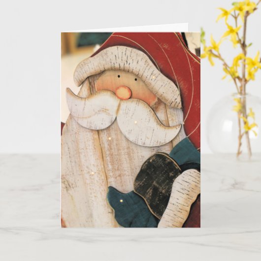 Kerstman Kaart (Gele Bloem)