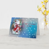 kerstman kaart (Gele Bloem)