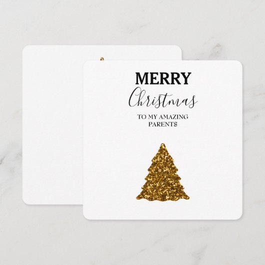 Kerstman Kaart Amazing Parents - Glitter Xmas Tree (Voorkant / Achterkant)