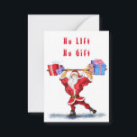 Kerstman Kaart Bodybuilder Santa Claus met cadeaus Notitiekaartje<br><div class="desc">Bodybuilder Santa Claus met kerstcadeautjes - Fun Cartoon schilder Funny Collectie - Kies / voeg uw unieke tekst / naam / kleur toe - maak uw speciale cadeautje - Resize en beweeg of verwijder en voeg elementen / tekst toe met aanpassingsgereedschap! Het schilderen en het Ontwerp door MIGNED. Zie mijn...</div>