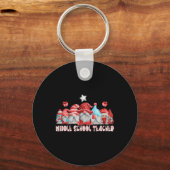 Kerstman Kabouter Cadeau Middelbare School Leraar Sleutelhanger (Voorkant)