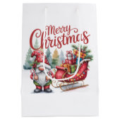 Kerstman Kabouter Cadeau Zak Medium Cadeauzakje (Achterkant)