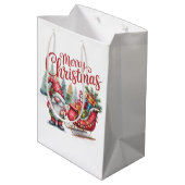 Kerstman Kabouter Cadeau Zak Medium Cadeauzakje (Achterkant Gekanteld)