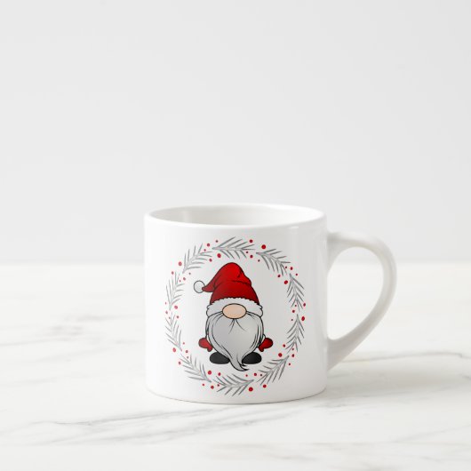 Kerstman Kabouter Grappige Kerstkrans Espresso Kop (Rechts)