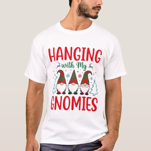 Kerstman Kabouter Hangen Met Mijn Kabouters T-shirt (Voorkant)