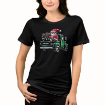 Kerstman Kabouter in Pick-up Truck T-shirt