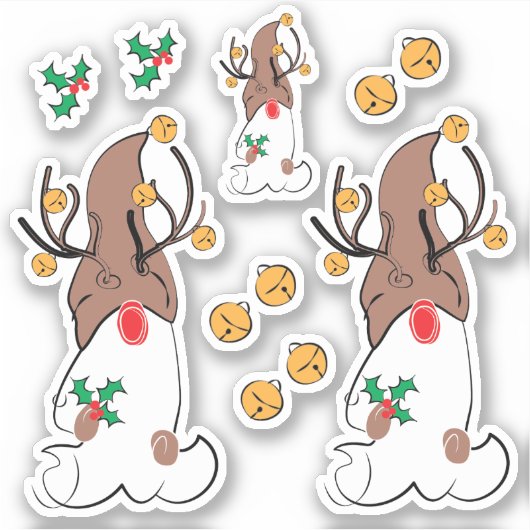 Kerstman Kabouter Kerstvakantie Sticker (Voorkant)