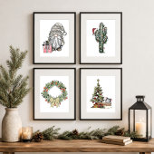 Kerstman Kabouter met Cadeau Poster