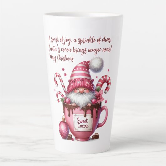 Kerstman Kabouter met Zoete Cacao Latte Mok (Voorkant)