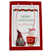 Kerstman Kabouter Midden Geschenkentas Medium Cadeauzakje (Voorkant)