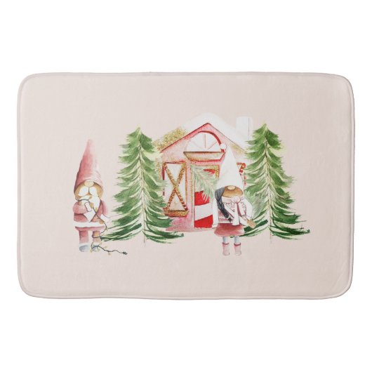 Kerstman Kabouter Ontwerp 1  Badmat (Voorkant)