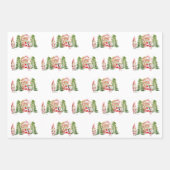 Kerstman Kabouter Ontwerp 1 Inpakpapier Vel (Voorkant)