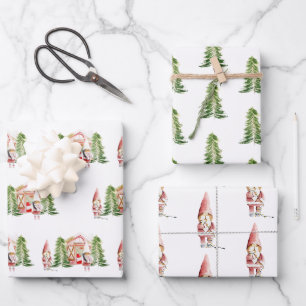 Kerstman Kabouter Ontwerp 1 Inpakpapier Vel