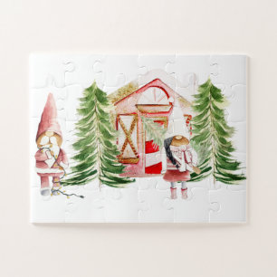 Kerstman Kabouter Ontwerp 1 Legpuzzel