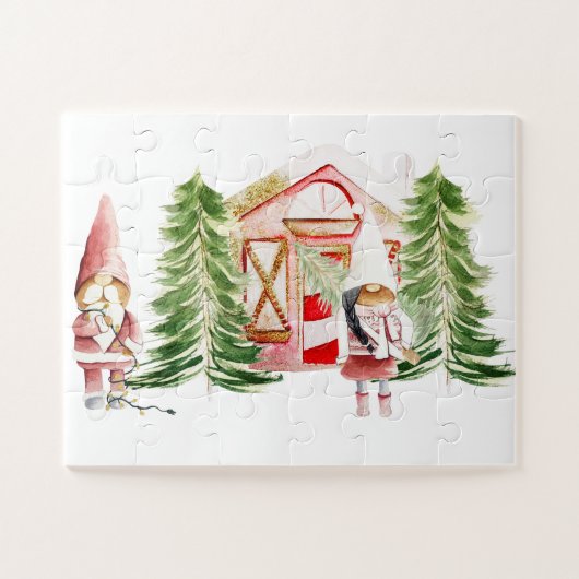 Kerstman Kabouter Ontwerp 1 Legpuzzel (Horizontaal)