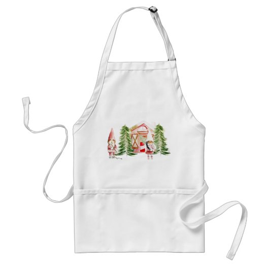 Kerstman Kabouter Ontwerp 1 Standaard Schort (Voorkant)