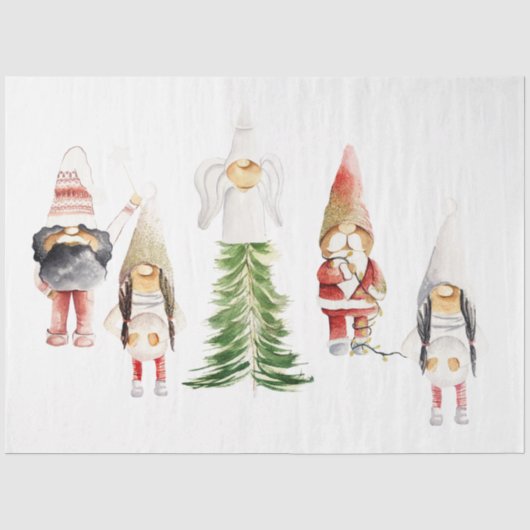 Kerstman Kabouter Ontwerp 3 Tissuepapier (Voorkant)