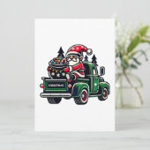 Kerstman Kabouter Op Kleine Bestelwagen Kaart (Staand voorkant)