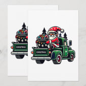Kerstman Kabouter Op Kleine Bestelwagen Kaart (Voorkant / Achterkant)