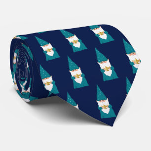 Kerstman Kabouter op marineblauwe stropdas voor to