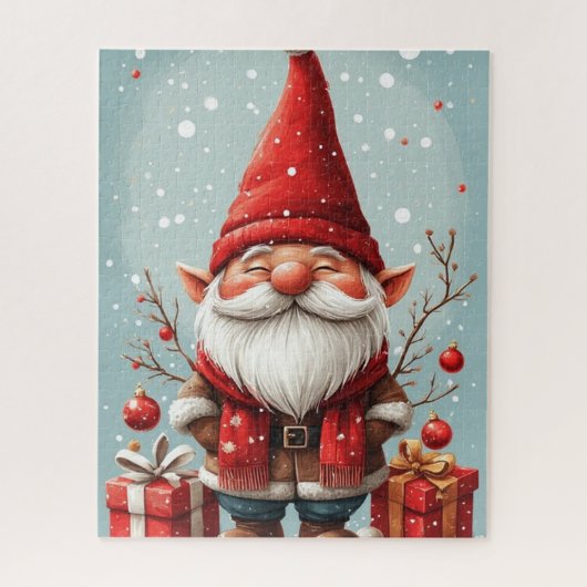 Kerstman Kabouter Puzzel (Verticaal)