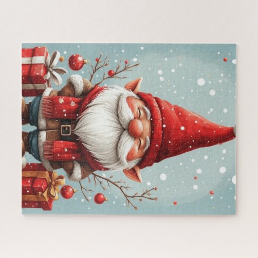 Kerstman Kabouter Puzzel (Horizontaal)