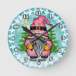 Kerstman kabouter  ronde klok